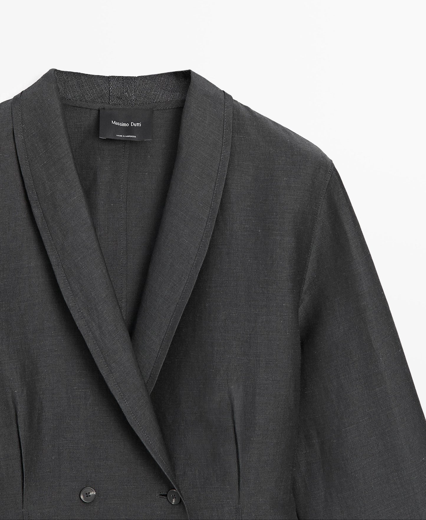 MASSIMO DUTTI lagani strukirani blejzer, lan i vuna