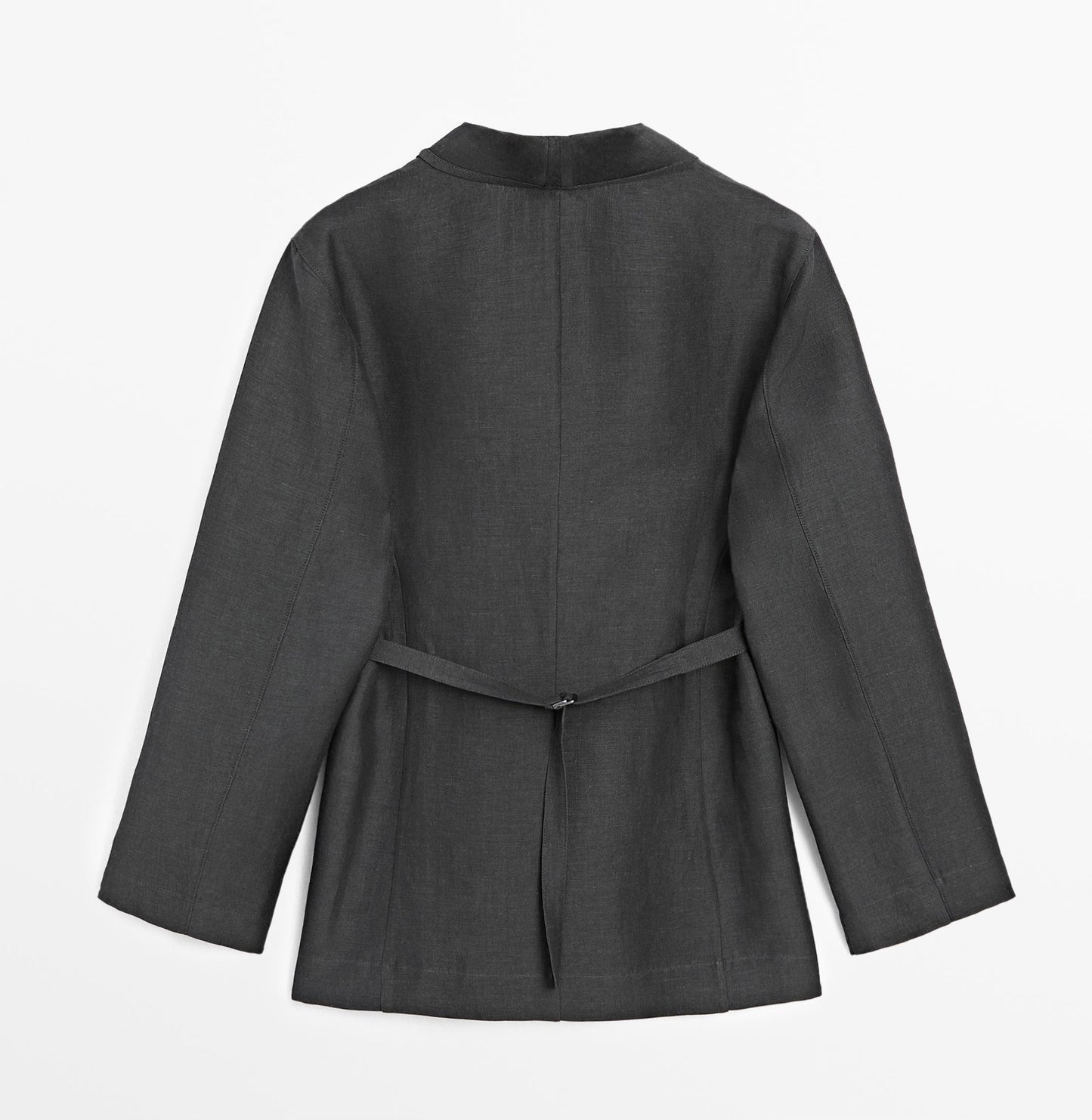 MASSIMO DUTTI lagani strukirani blejzer, lan i vuna