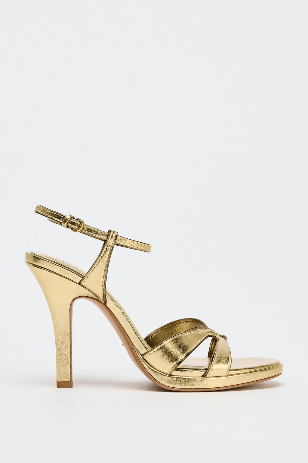 ZARA zlatne sandale, nove (s etiketom), broj 40