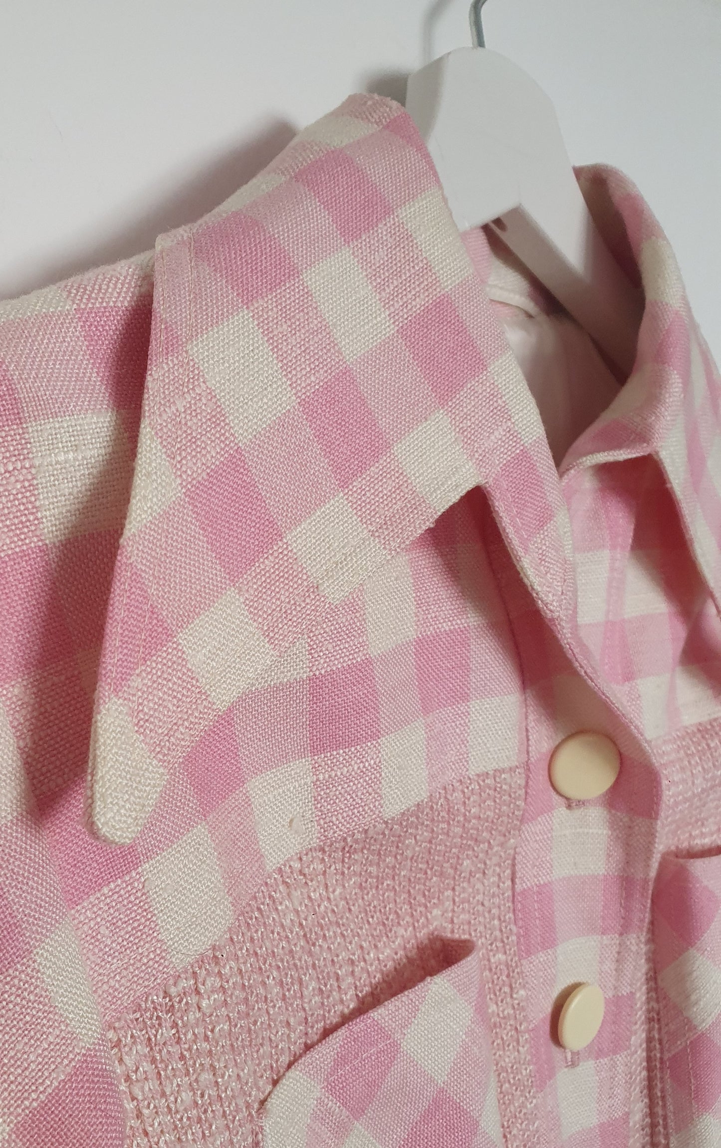 jaknica iz vintage modnog salona, gingham uzorak π