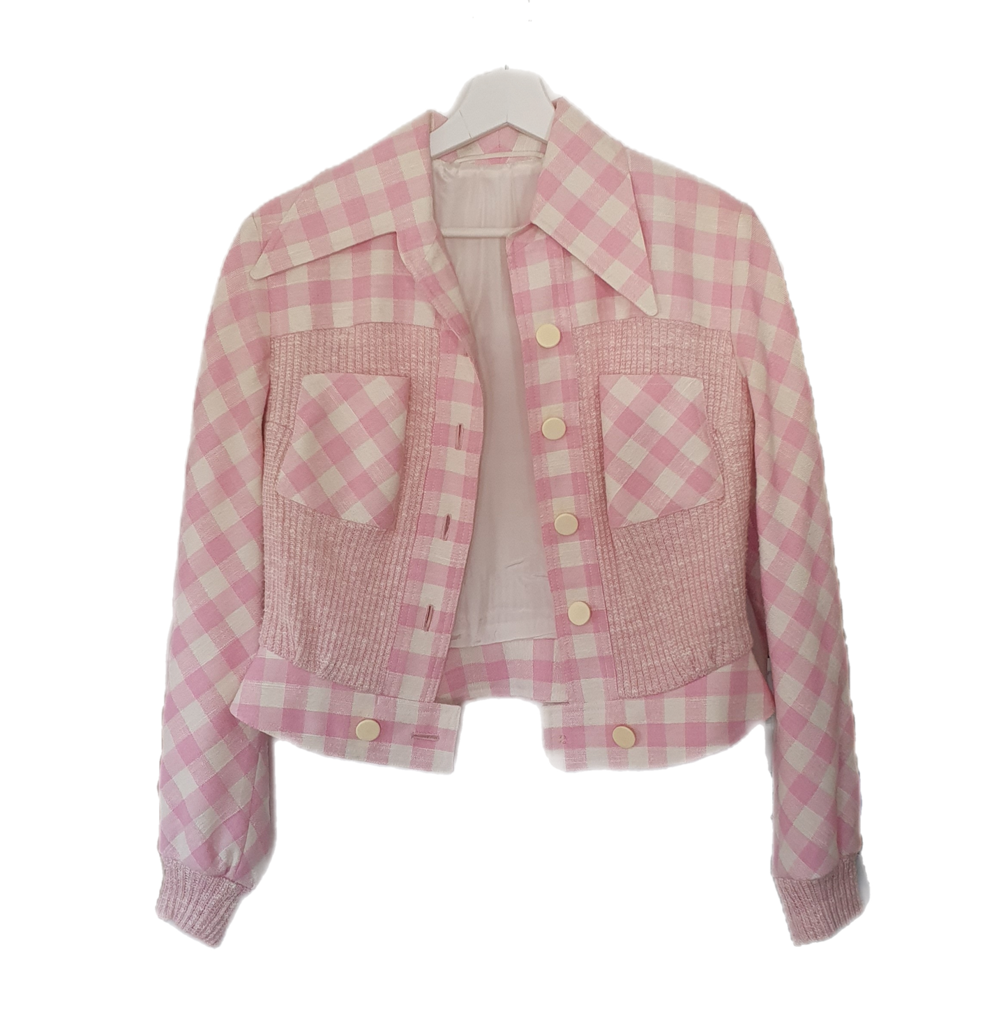 jaknica iz vintage modnog salona, gingham uzorak π