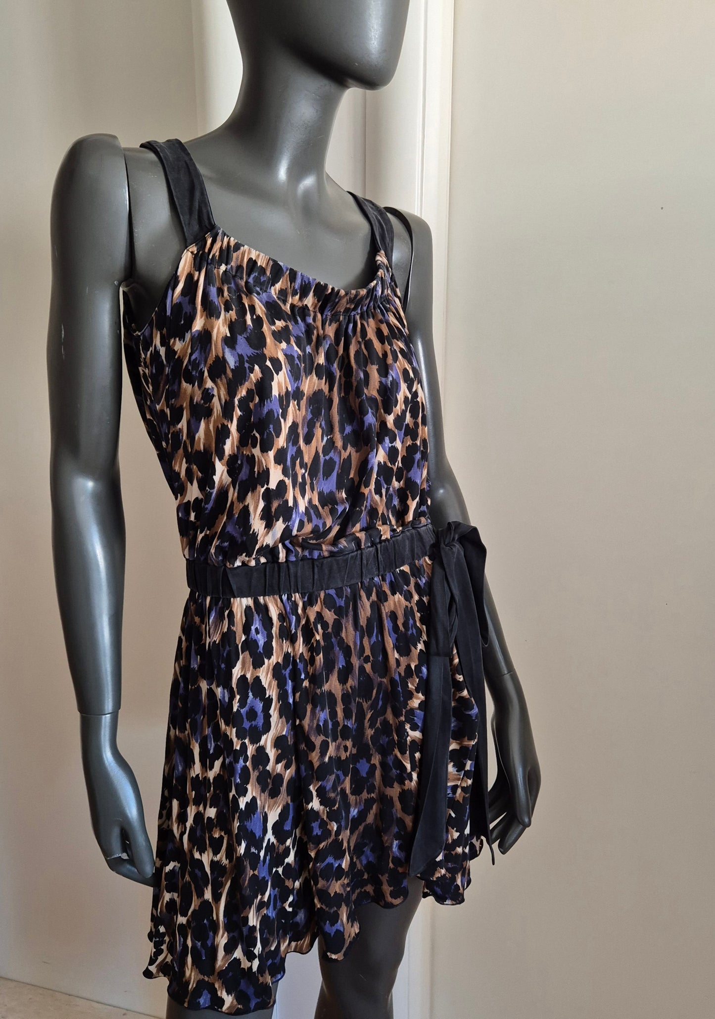 BLUMARINE leopard haljina, 100% svila