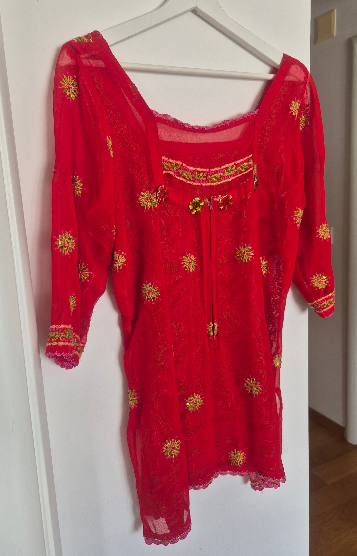 crvena vintage boho bluza s puno detalja ❤️