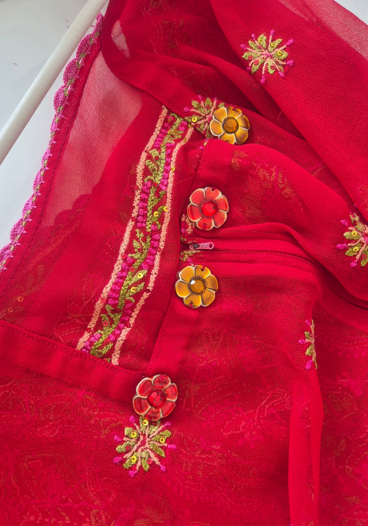 crvena vintage boho bluza s puno detalja ❤️