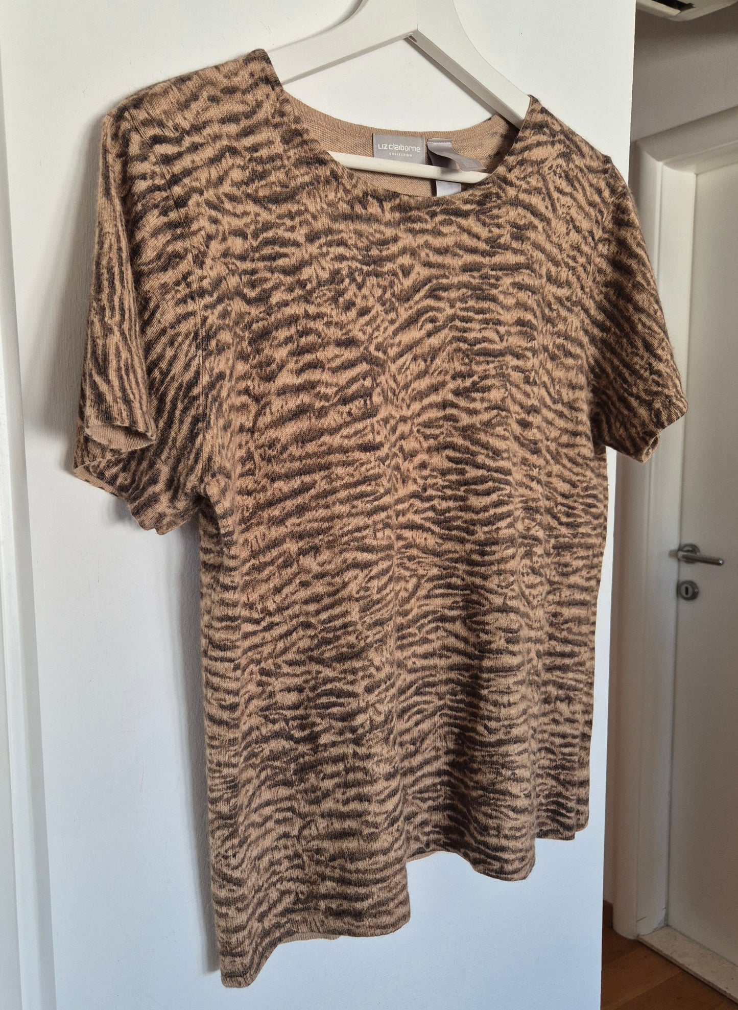 LIZ CLAIBORNE dizajnerski pleteni top, vuna i angora