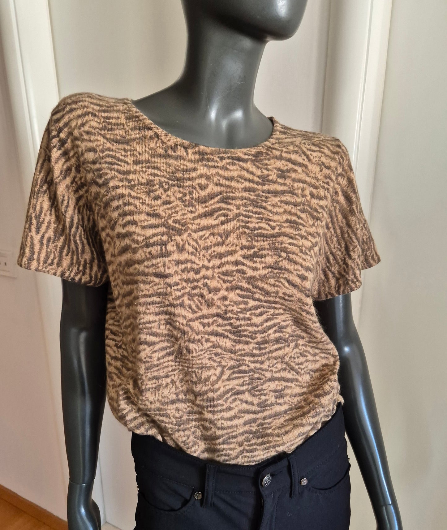 LIZ CLAIBORNE dizajnerski pleteni top, vuna i angora