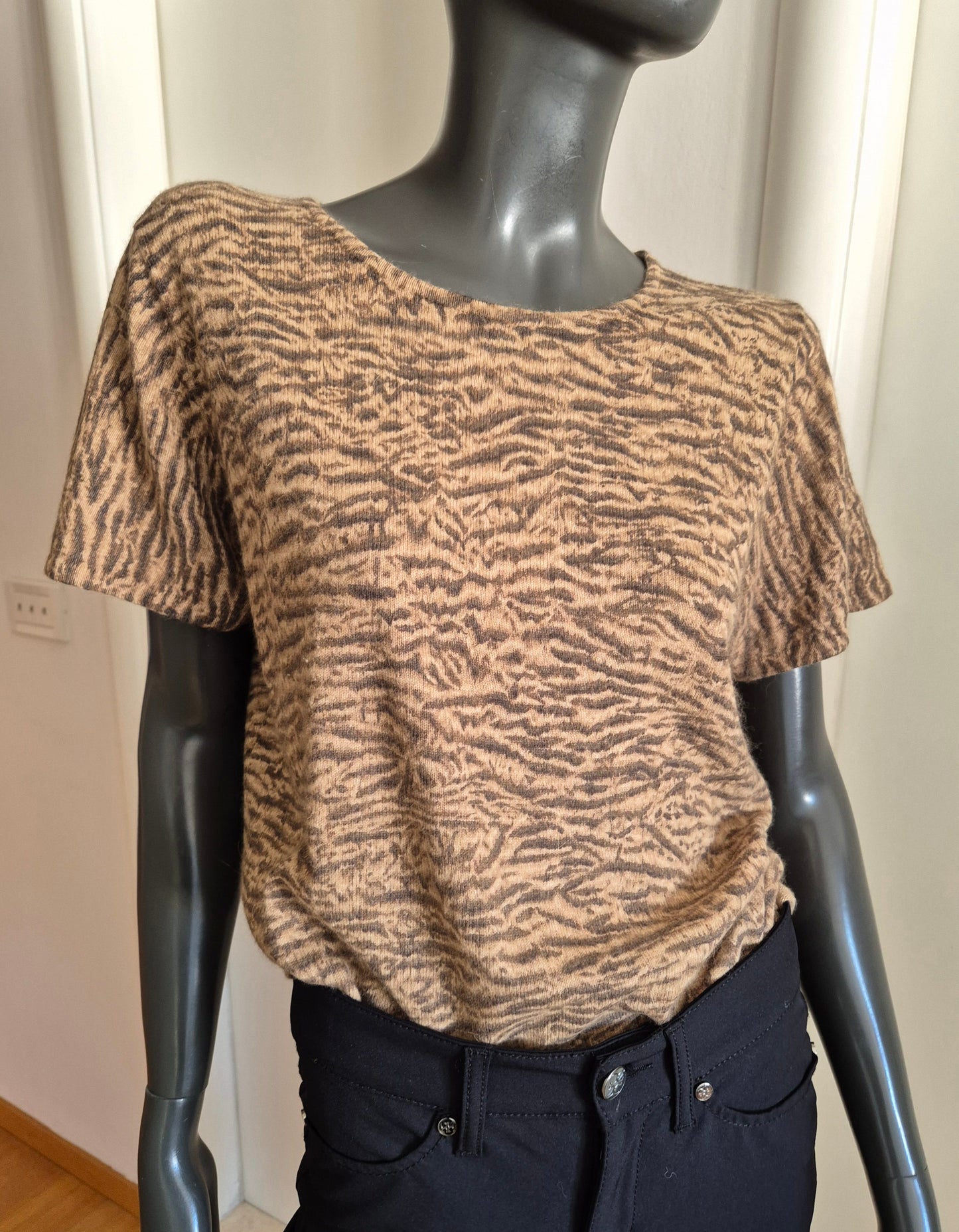 LIZ CLAIBORNE dizajnerski pleteni top, vuna i angora