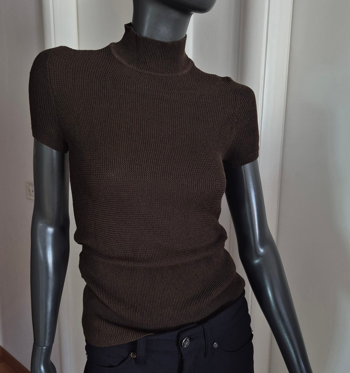LIZ CLAIBORNE dizajnerski smeđi zanimljivo pleteni top, novo