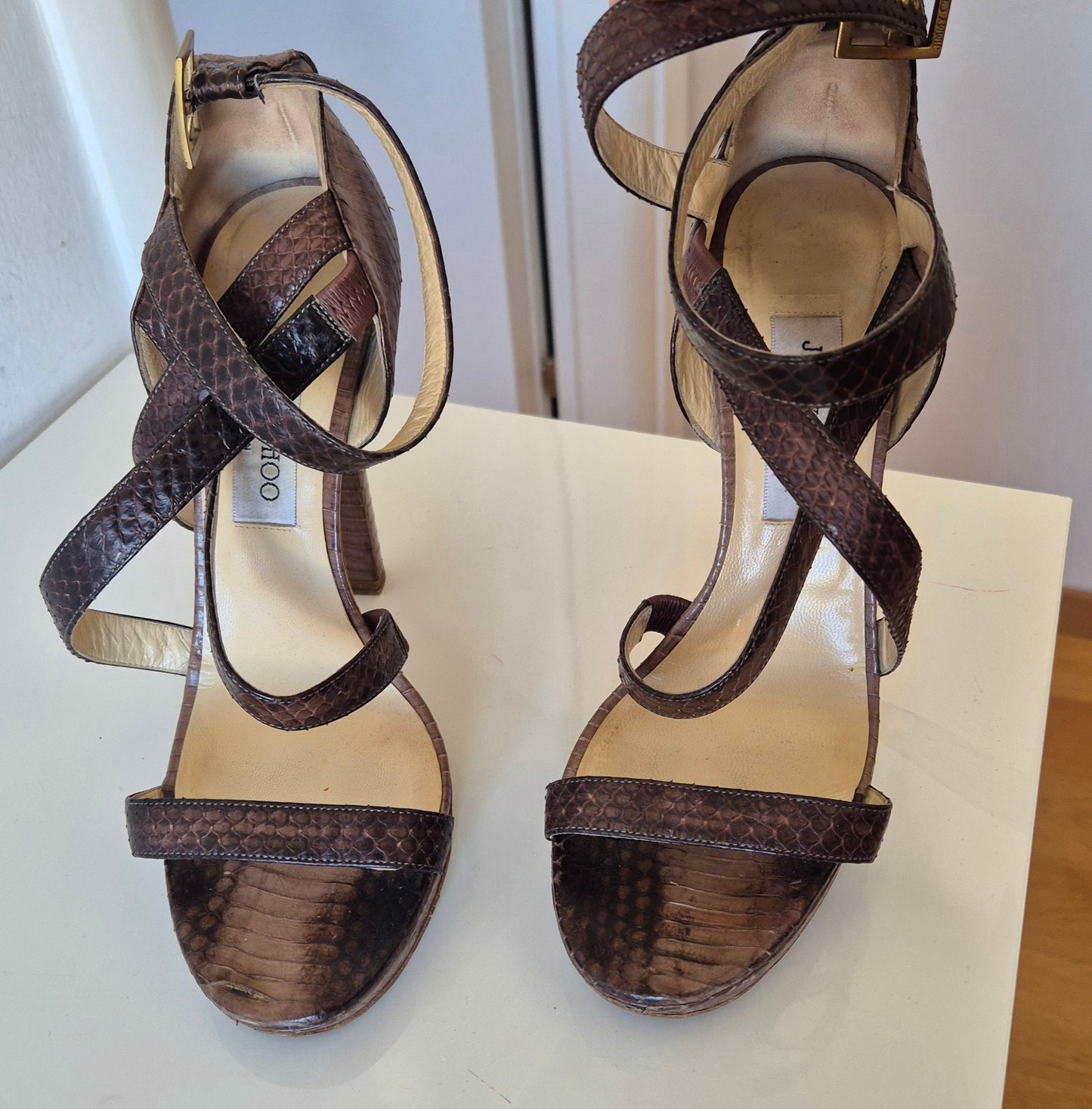 JIMMY CHOO sandale, zmijska koža, broj 39.5