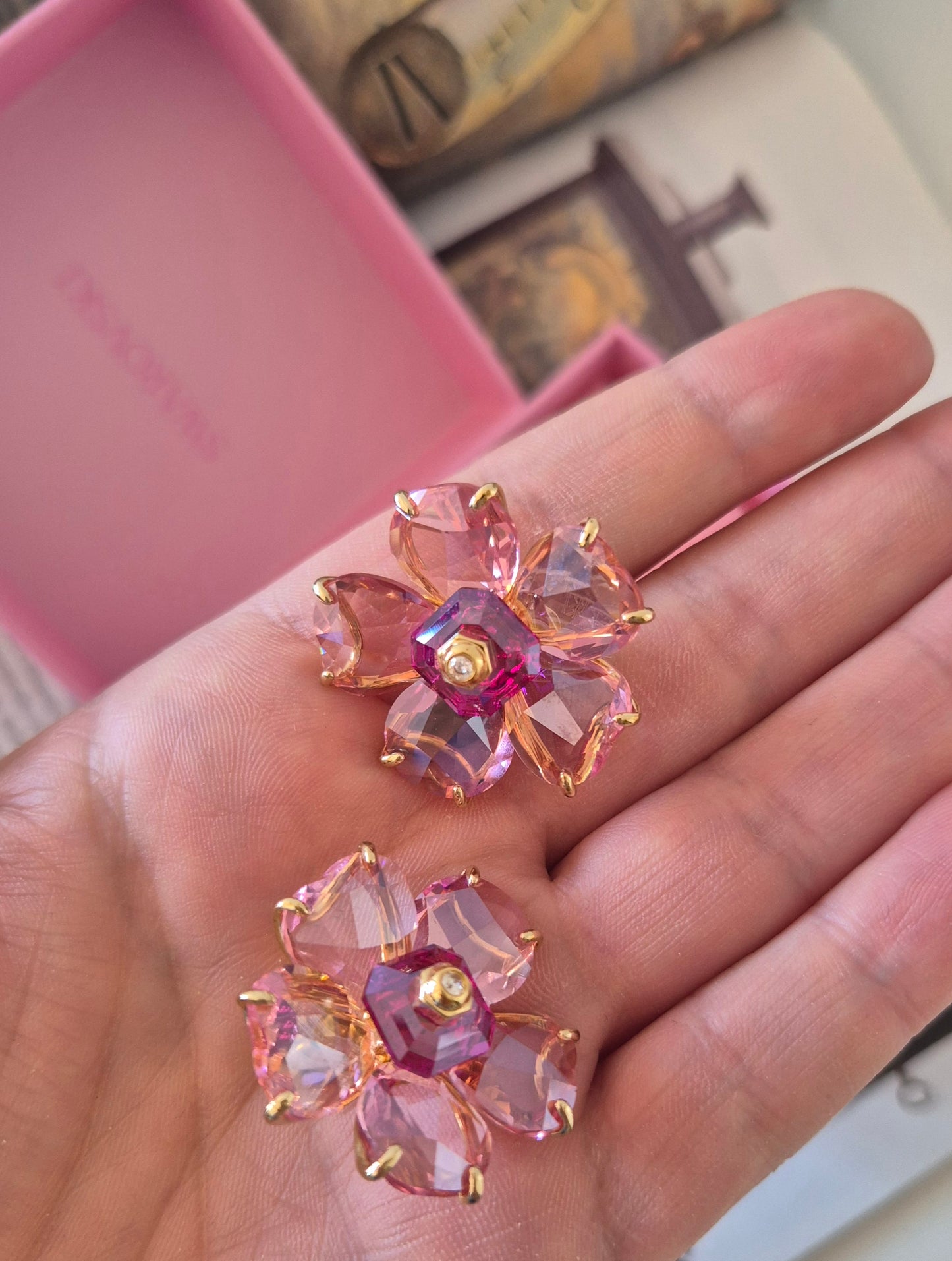 SWAROVSKI naušnice, kristali i pozlata, nove 🌸