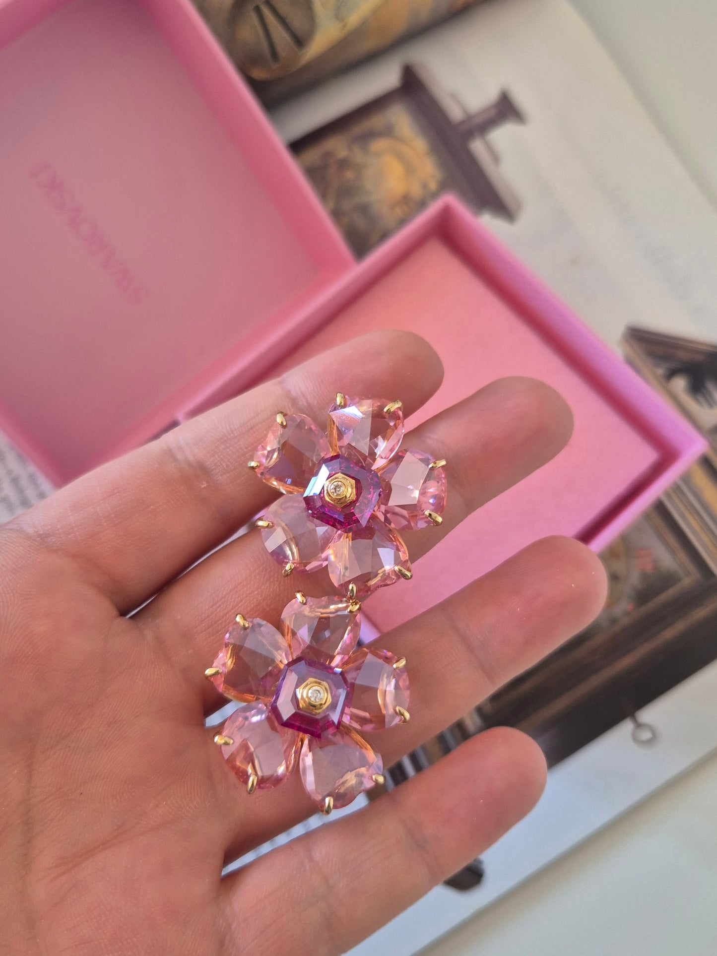 SWAROVSKI naušnice, kristali i pozlata, nove 🌸