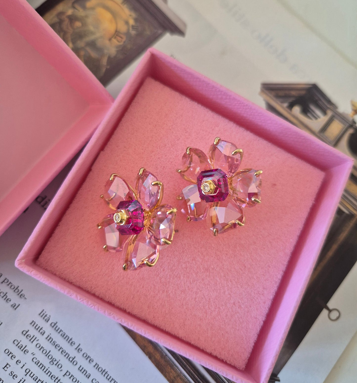 SWAROVSKI naušnice, kristali i pozlata, nove 🌸