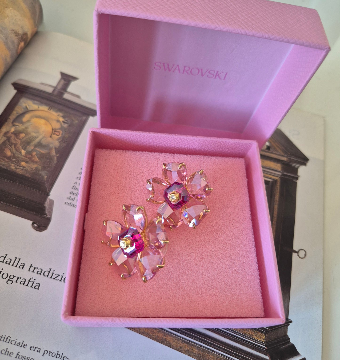 SWAROVSKI naušnice, kristali i pozlata, nove 🌸