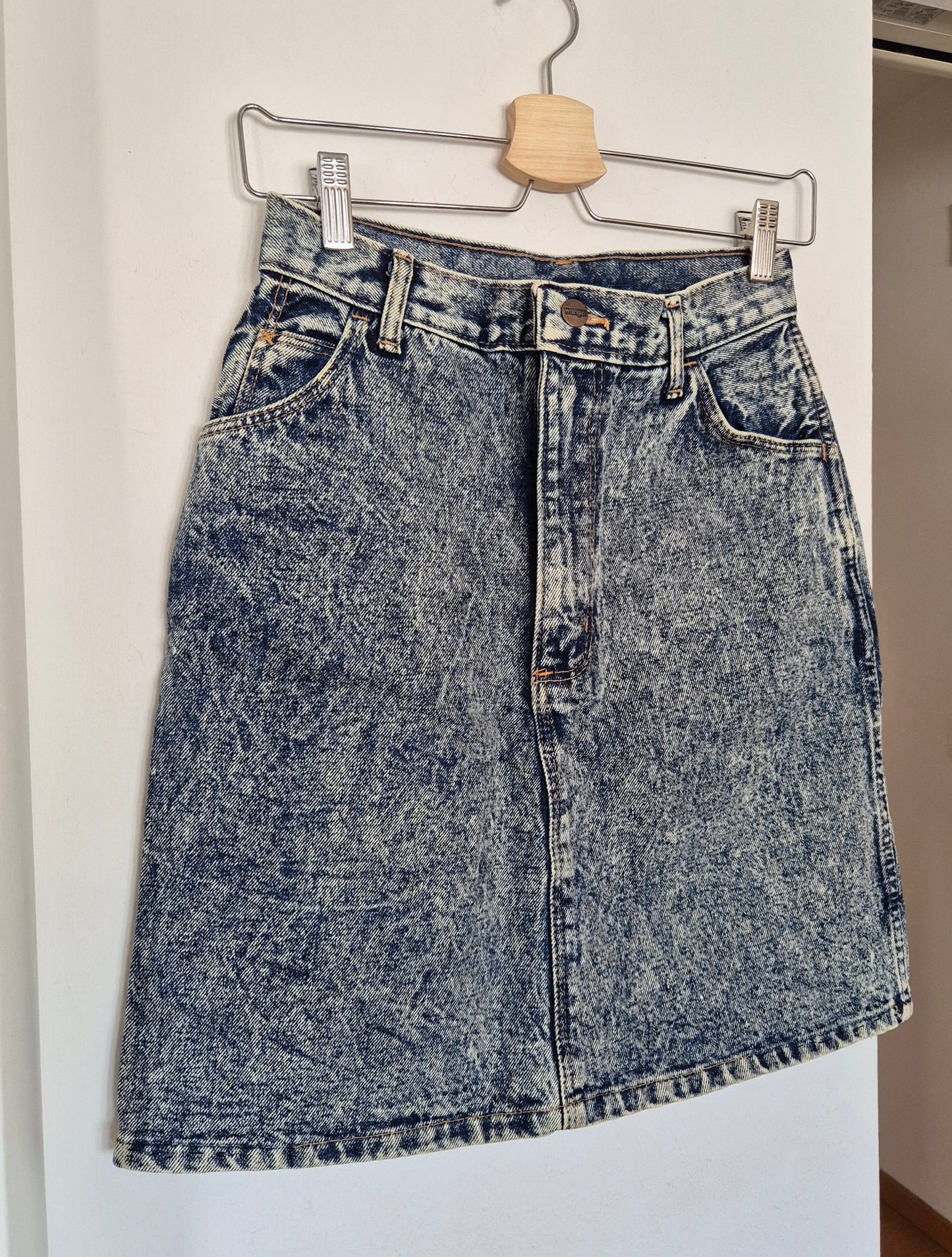 WRANGLER acid wash traper suknja, vintage, made in Yugoslavia 🫠
