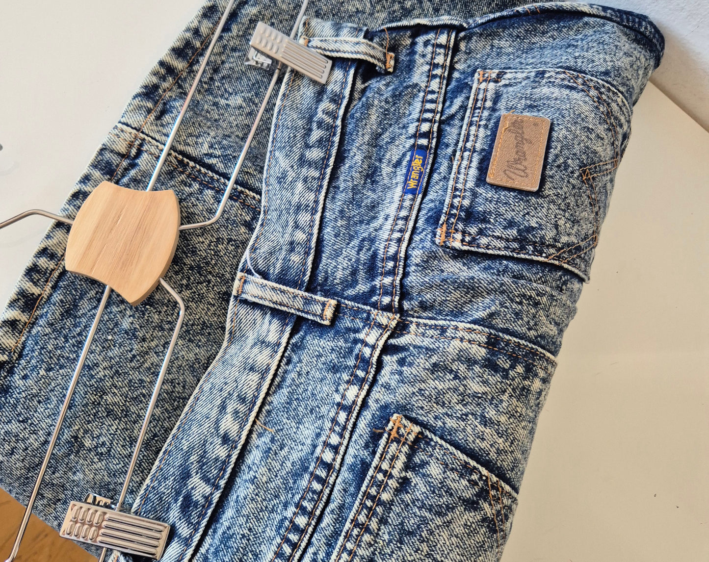 WRANGLER acid wash traper suknja, vintage, made in Yugoslavia 🫠