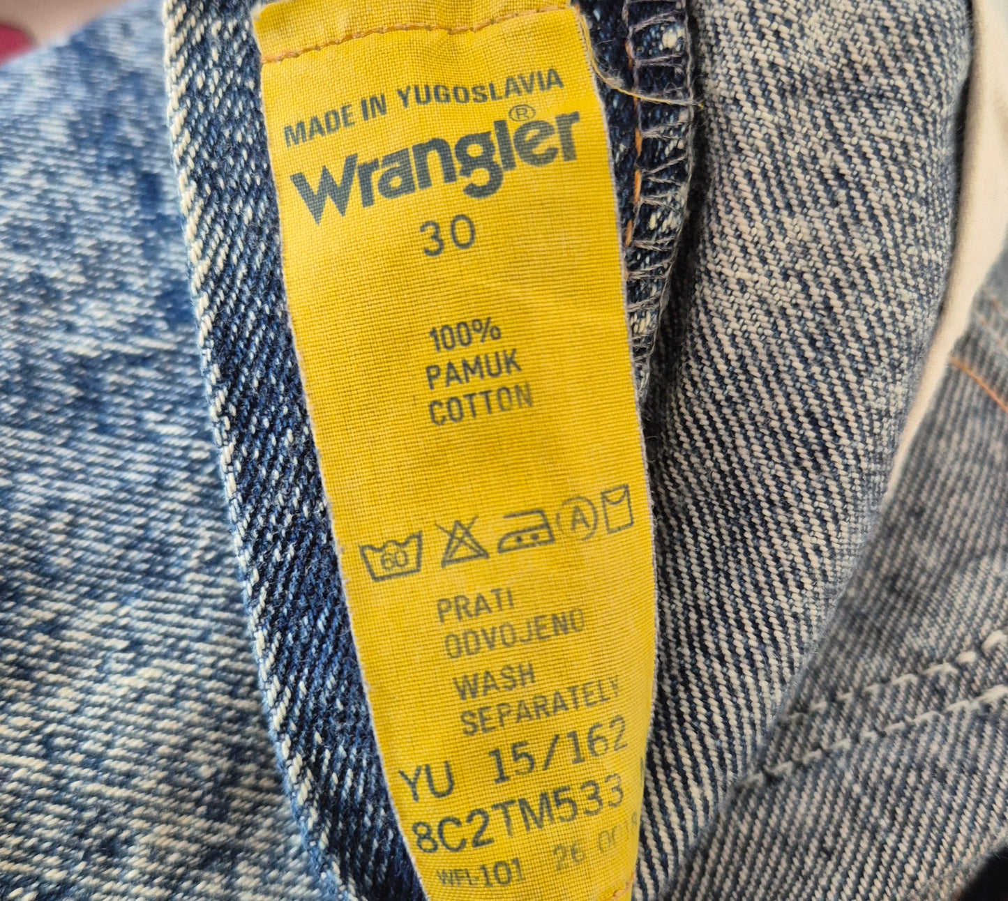 WRANGLER acid wash traper suknja, vintage, made in Yugoslavia 🫠