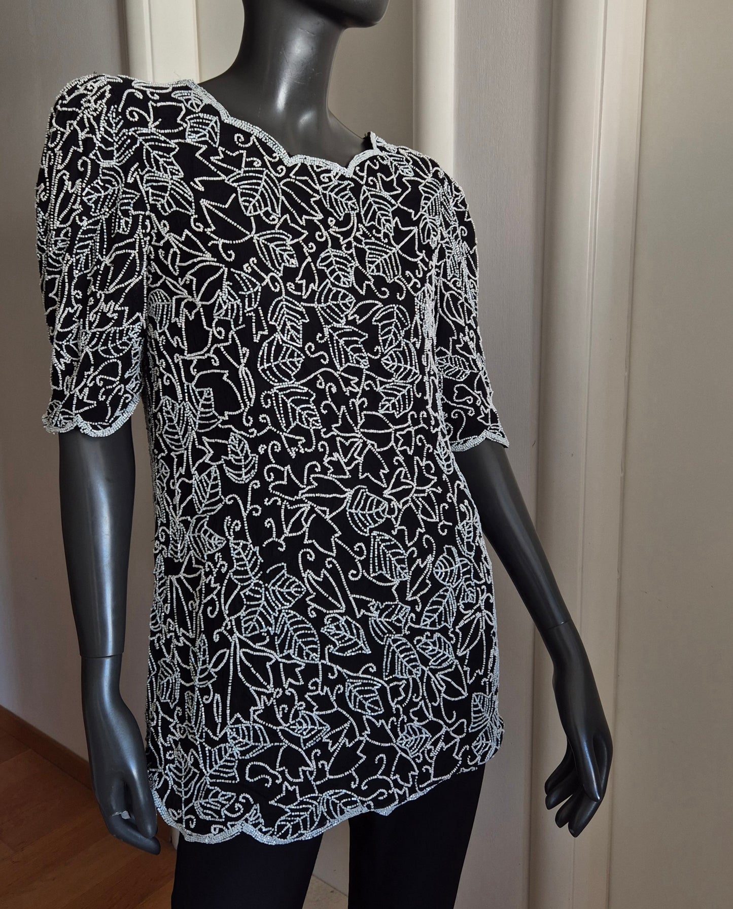GINA BACCONI bluza/tunika, svila s perlicama