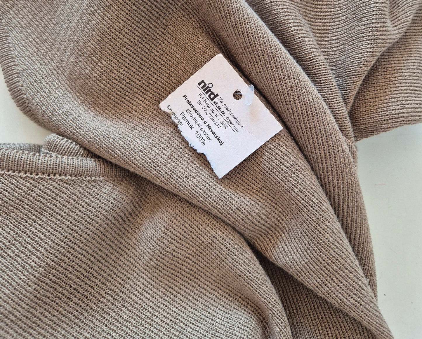 pleteni V-neck top, pamuk, nov (s etiketom)