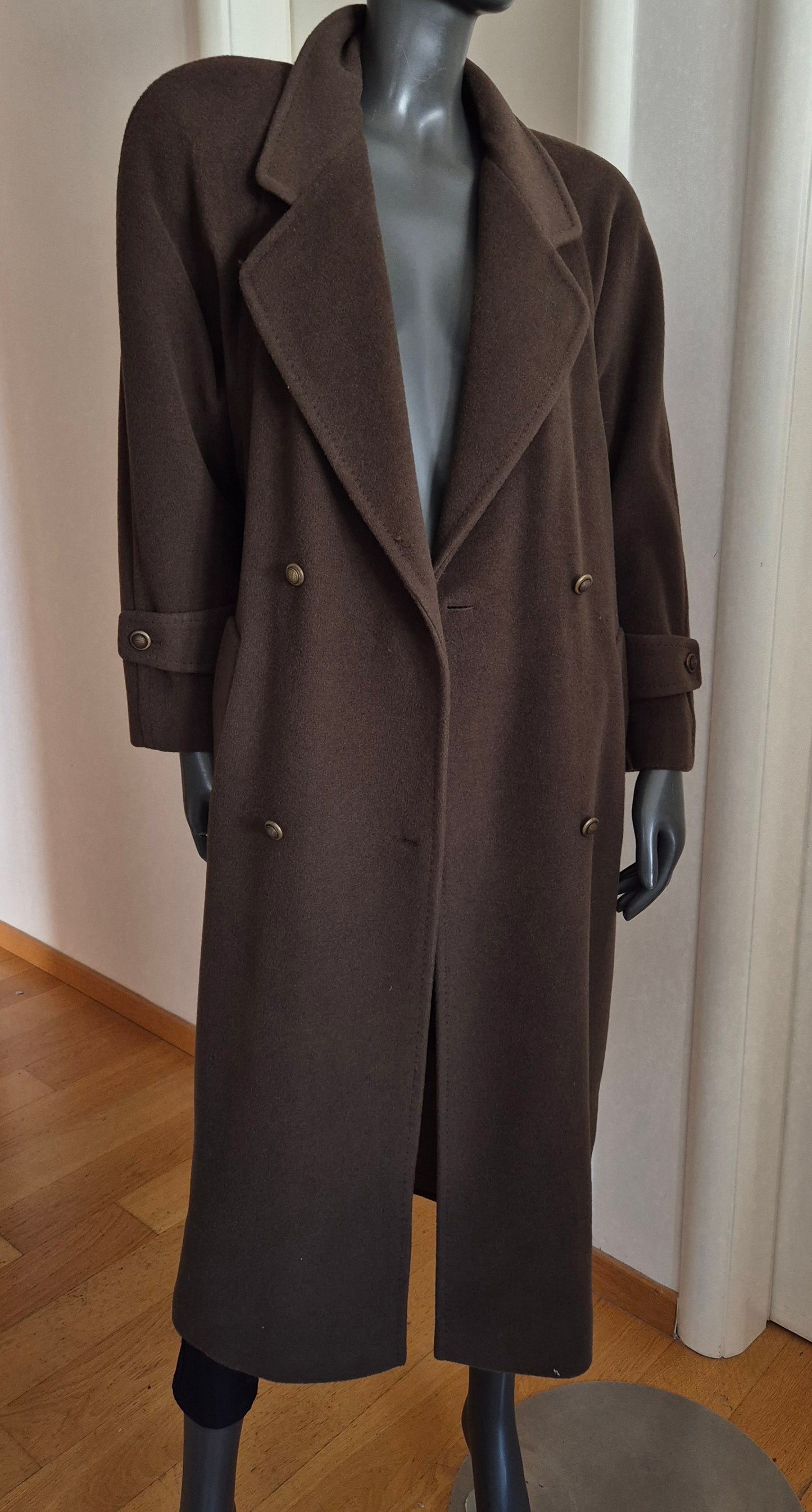 MURA vintage smeđi kaput, 100% vuna