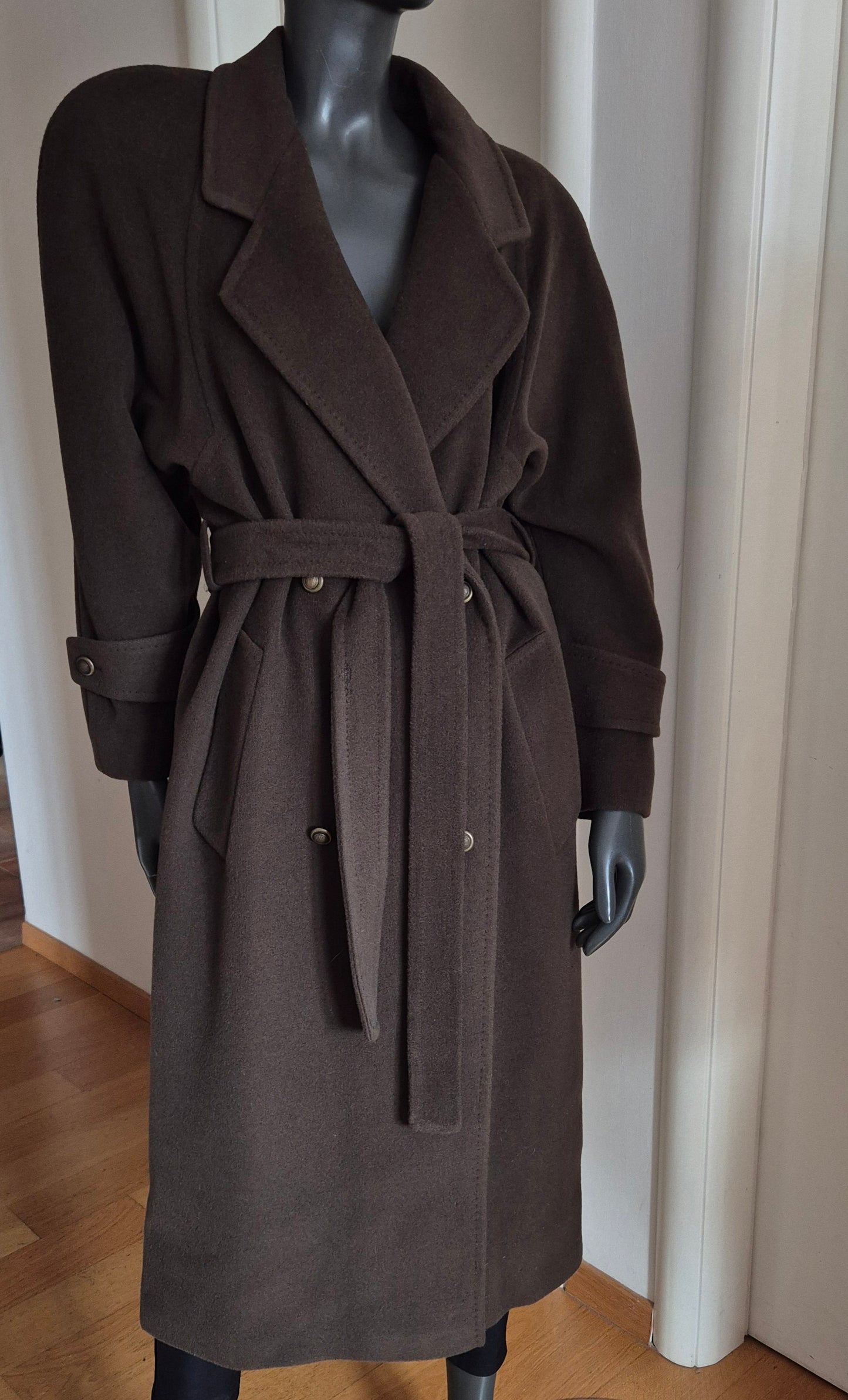 MURA vintage smeđi kaput, 100% vuna