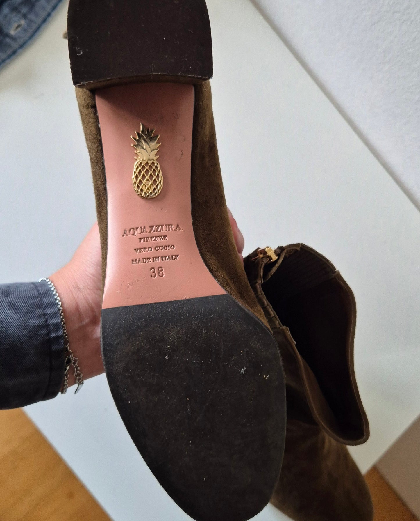 AQUAZZURA čizme, brušena koža, broj 38