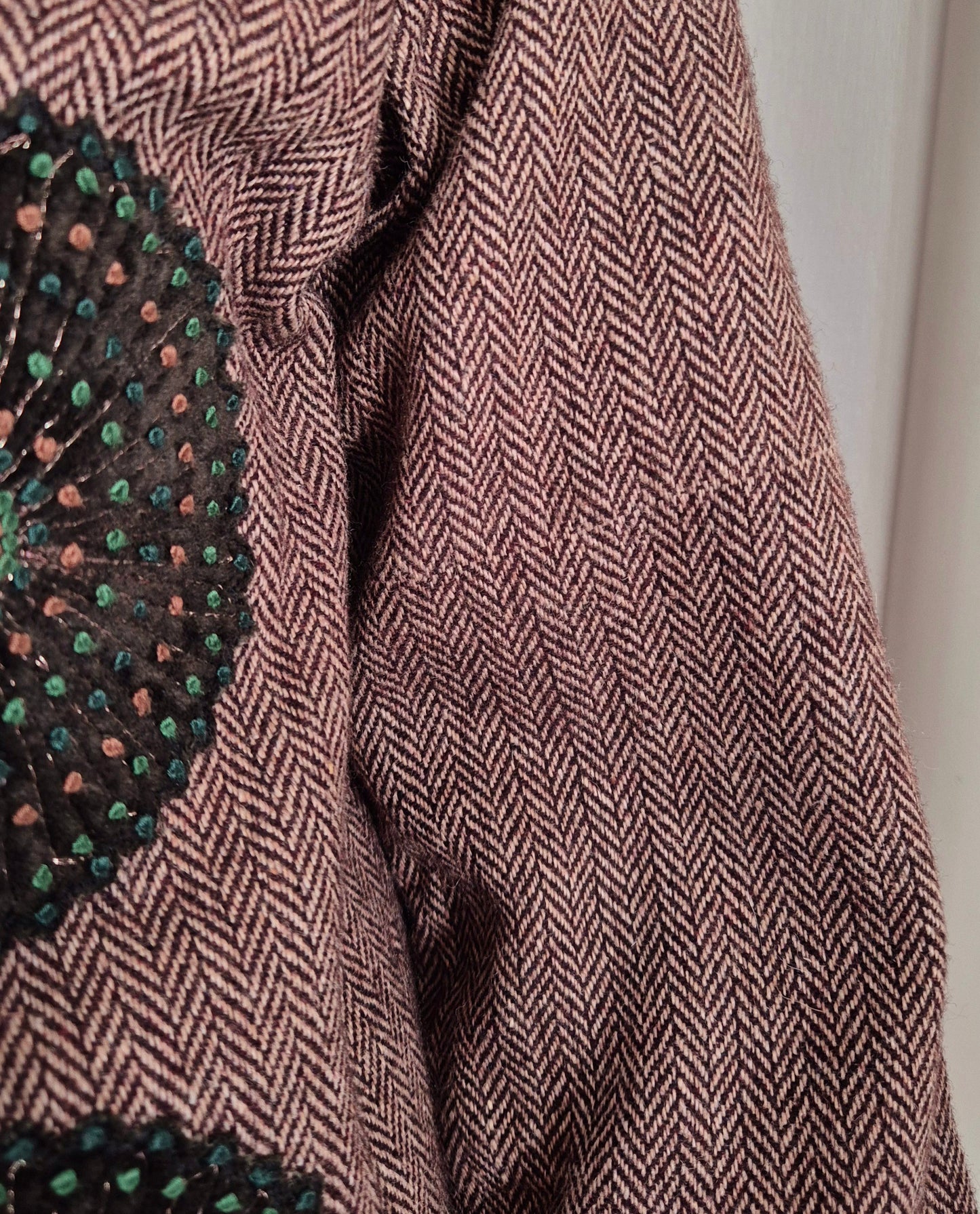 AKBAR DELIGHTS luksuzna marokanska tweed jakna s vezom (🦚), 100% vuna