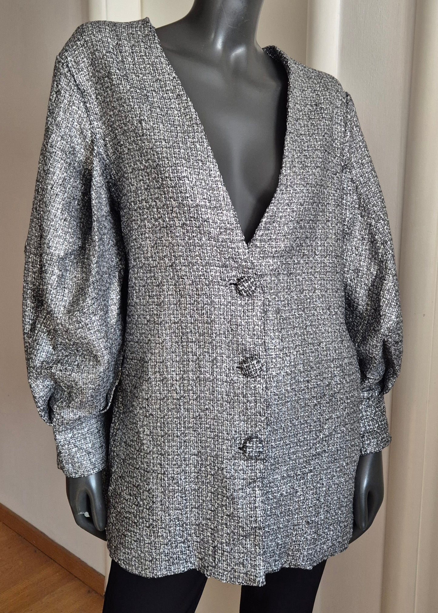 NURIA COBO sako/jakna, srebrno-sivi bukle