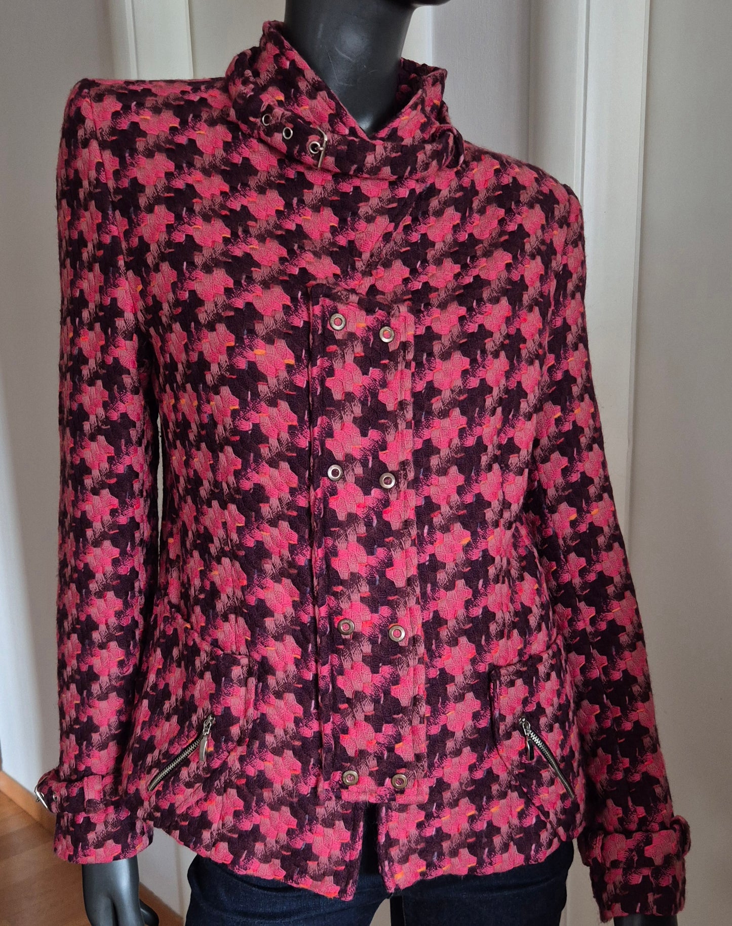 vintage tweed pepita jakna, vuna