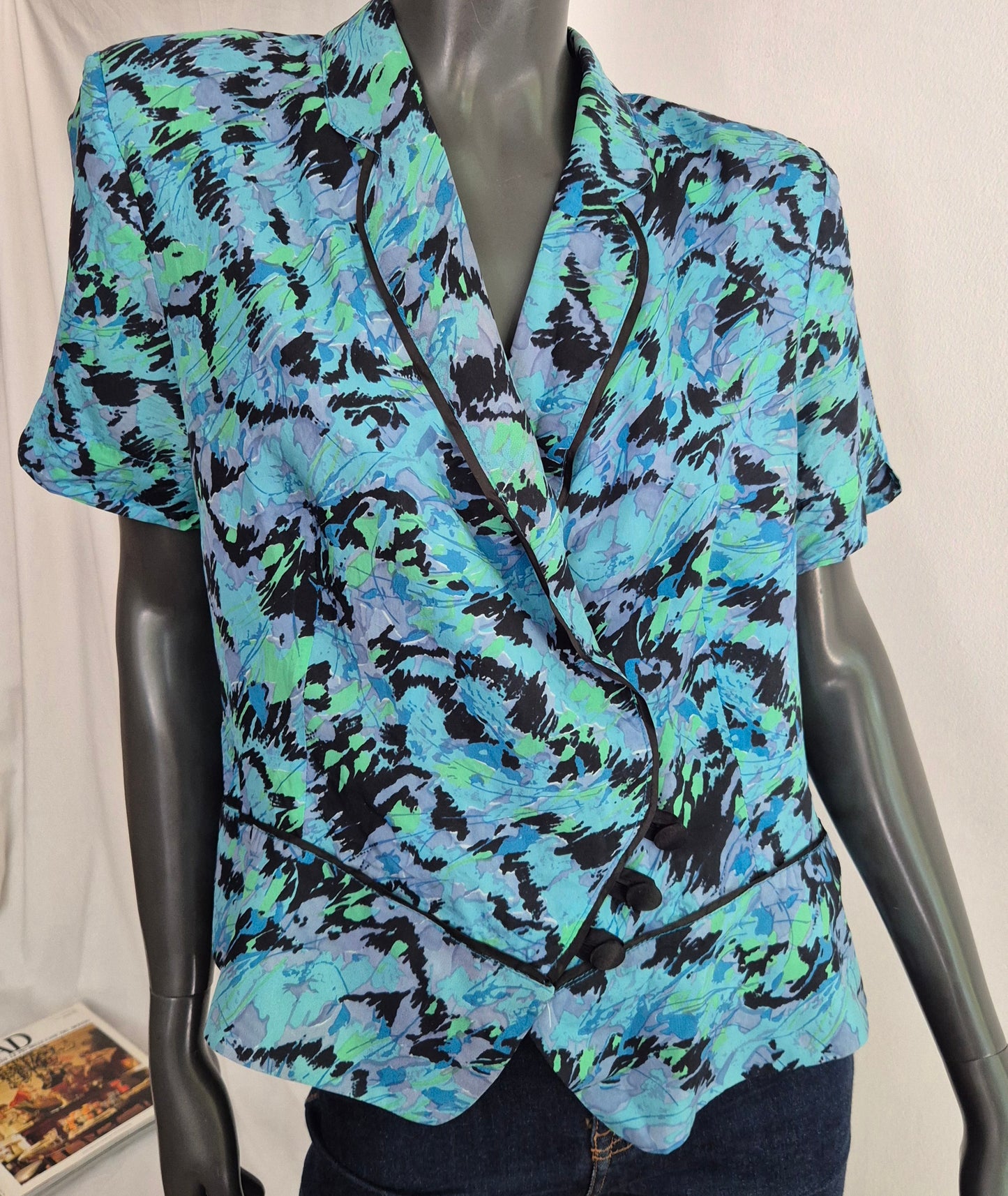 vintage bluza posebnog kroja, 100% svila