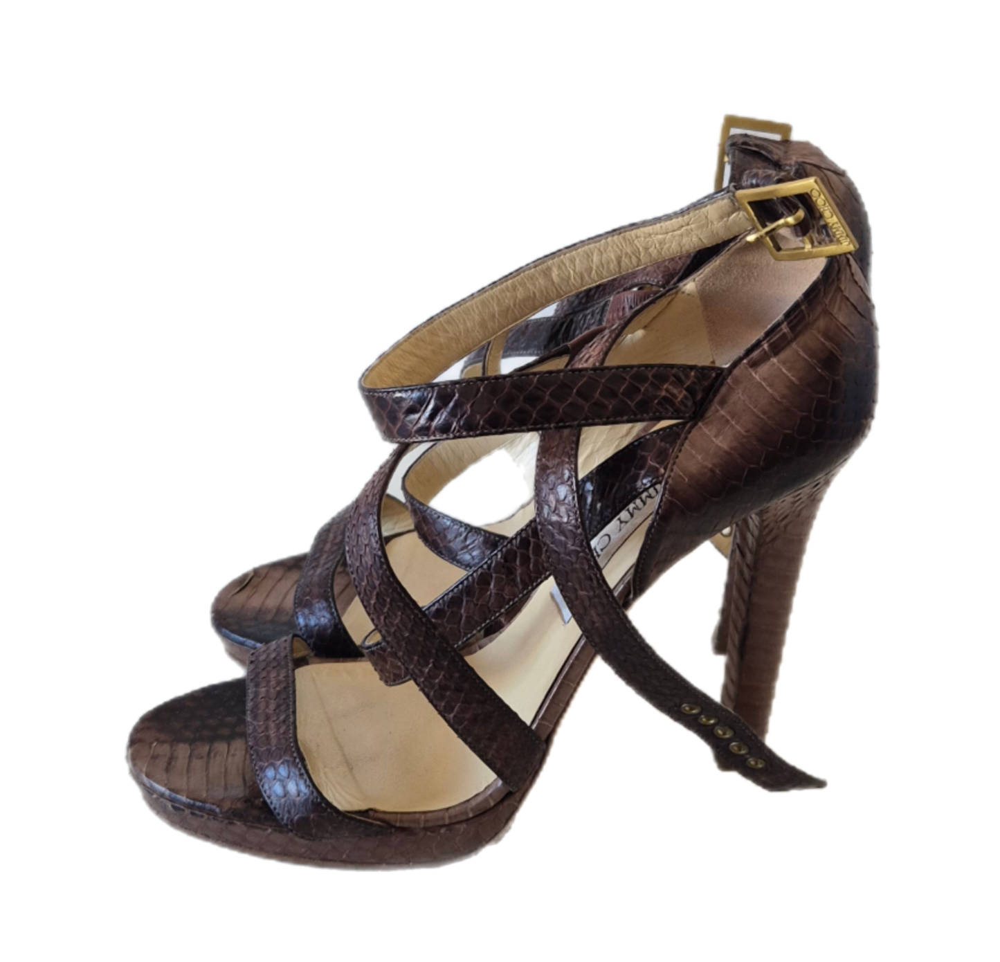 JIMMY CHOO sandale, zmijska koža, broj 39.5