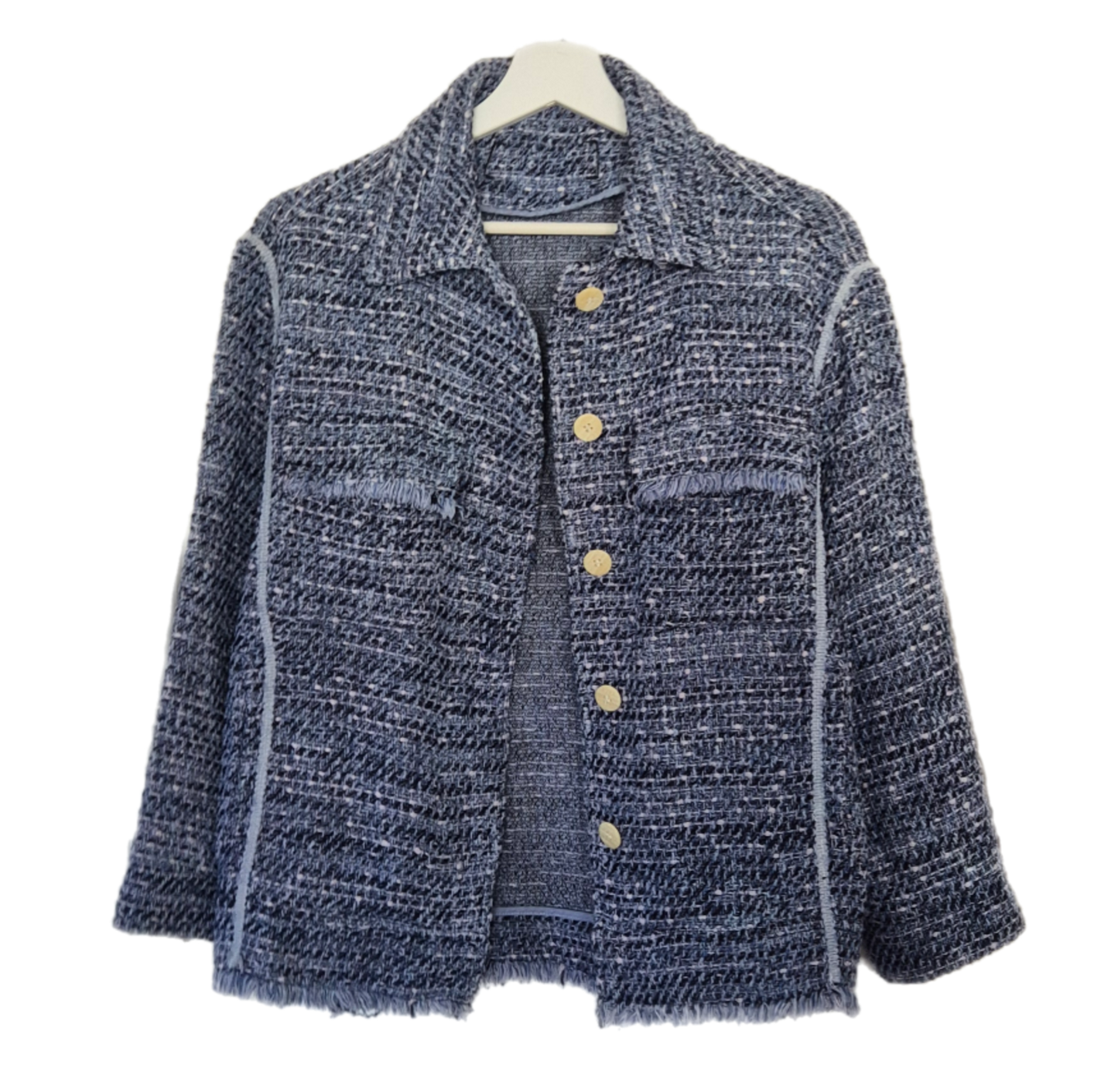 tweed plava jakna