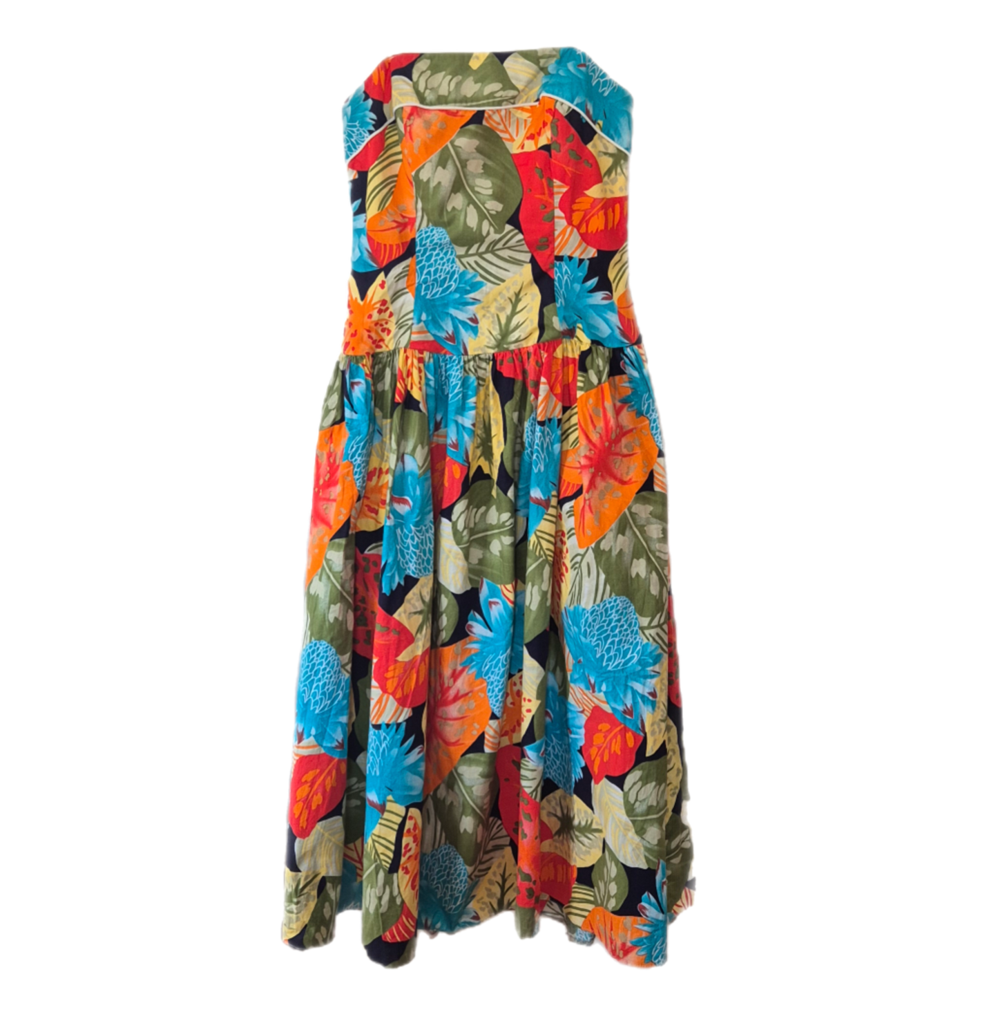 vintage floral haljina s bretelama, pamuk