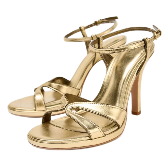 ZARA zlatne sandale, nove (s etiketom), broj 40