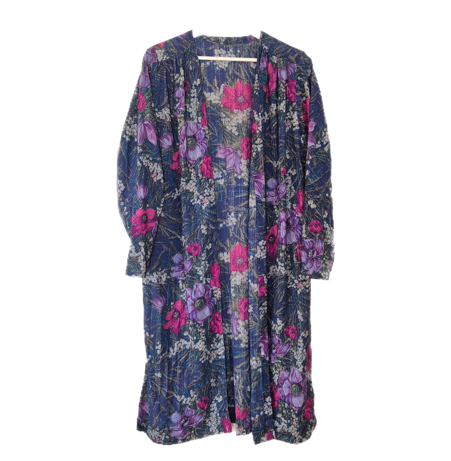 very vintage mantil, floral uzorak sa srebrnim nitima