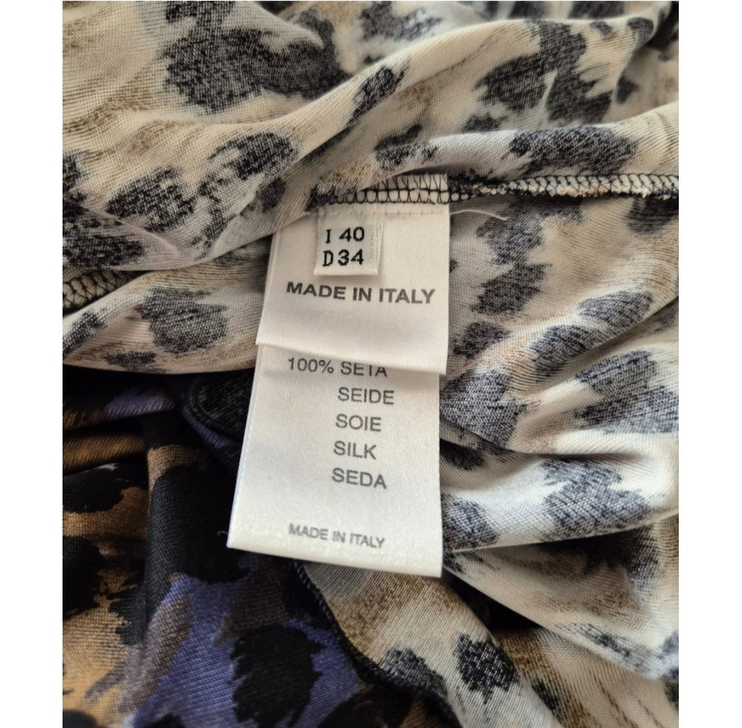 BLUMARINE leopard haljina, 100% svila
