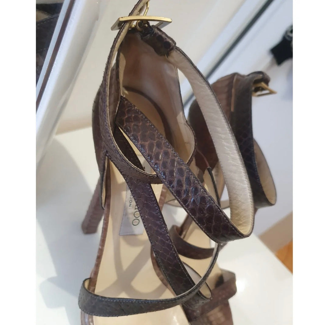 JIMMY CHOO sandale, zmijska koža, broj 39.5