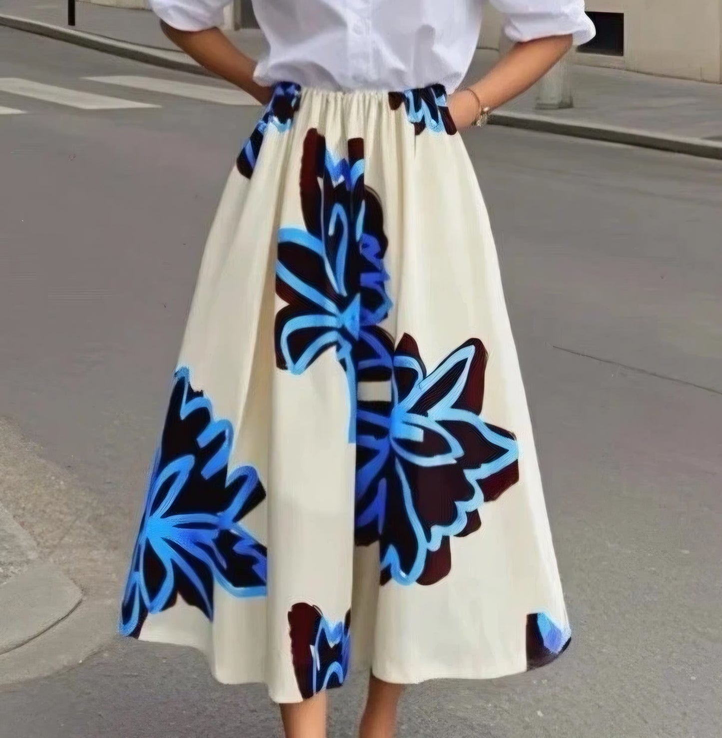 ZARA midi suknja, pamuk, nova