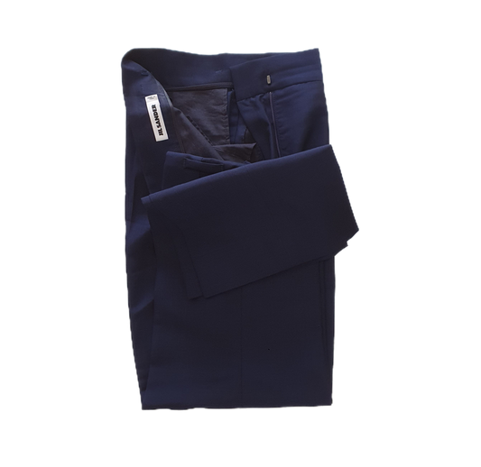 JIL SANDER tamnoplave hlače od posebnog materijala