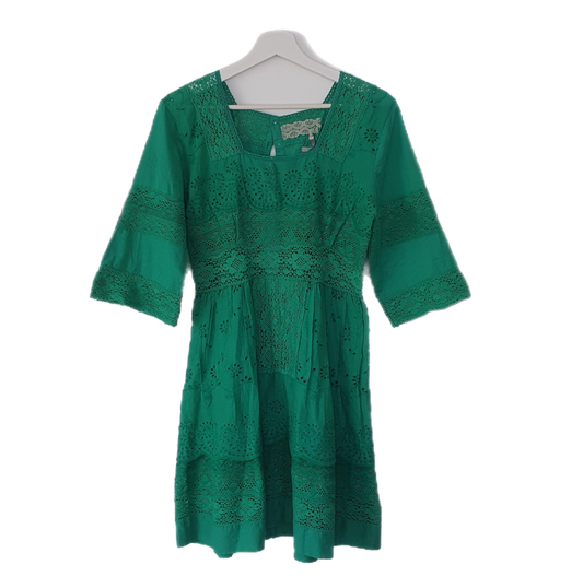 ISATO zelena pamučna haljina