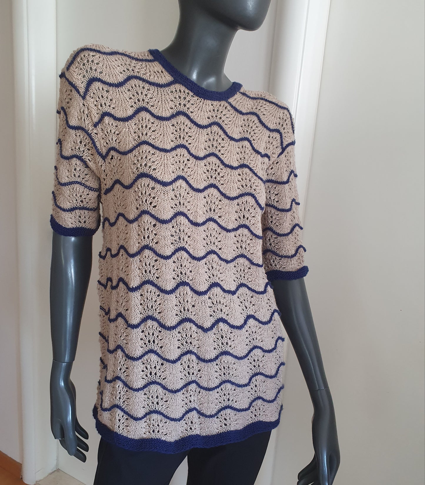 vintage zig-zag pleteni top