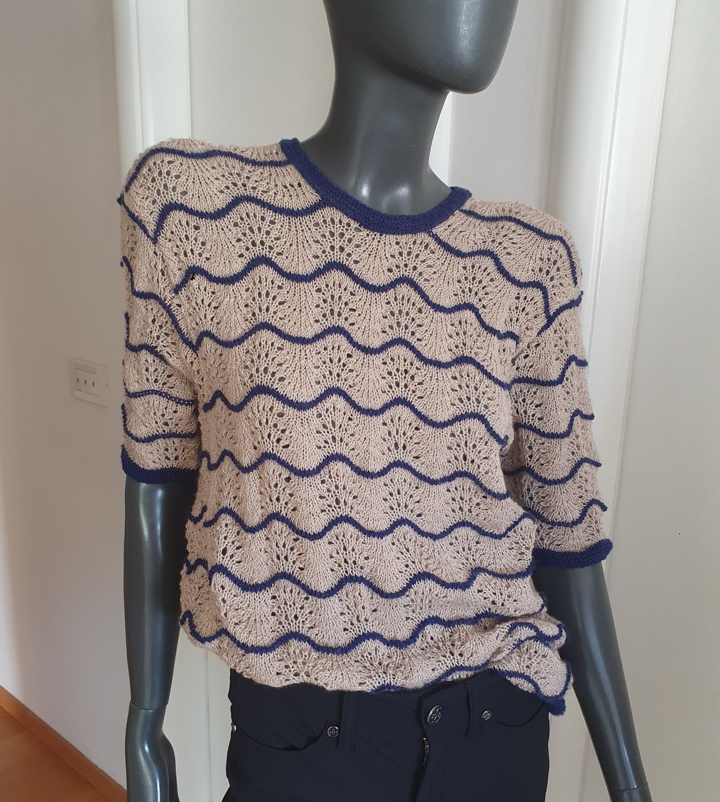 vintage zig-zag pleteni top