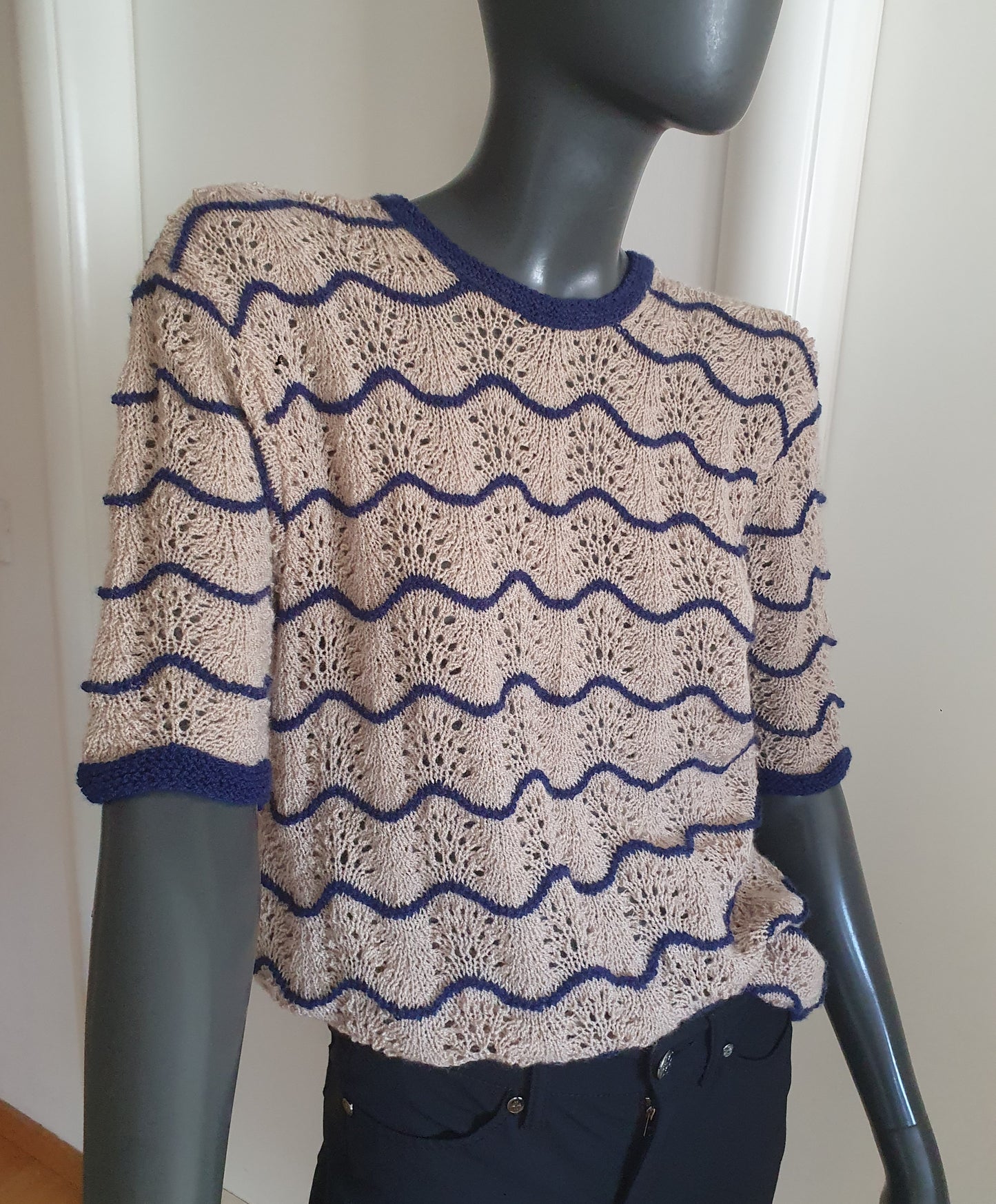 vintage zig-zag pleteni top