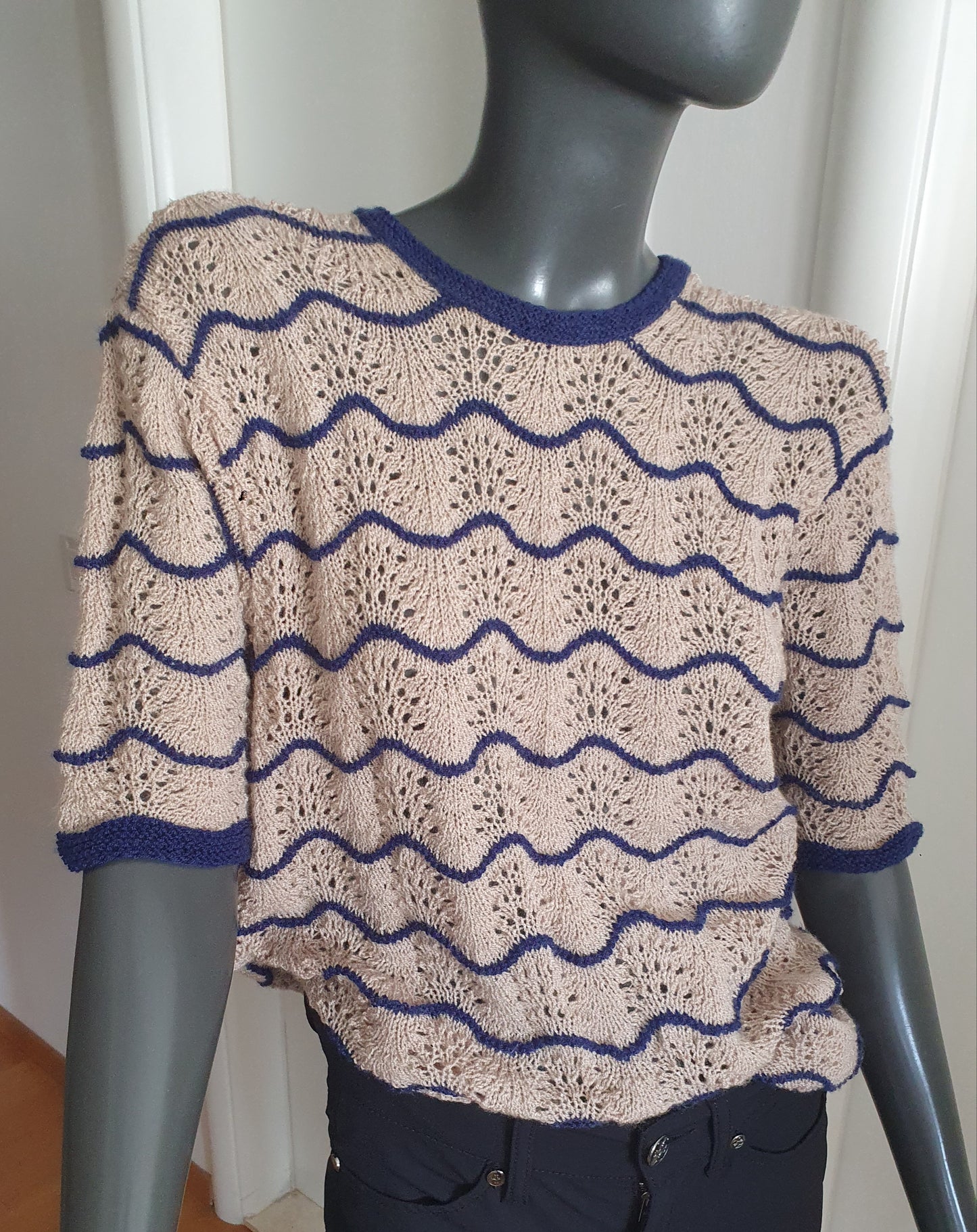 vintage zig-zag pleteni top