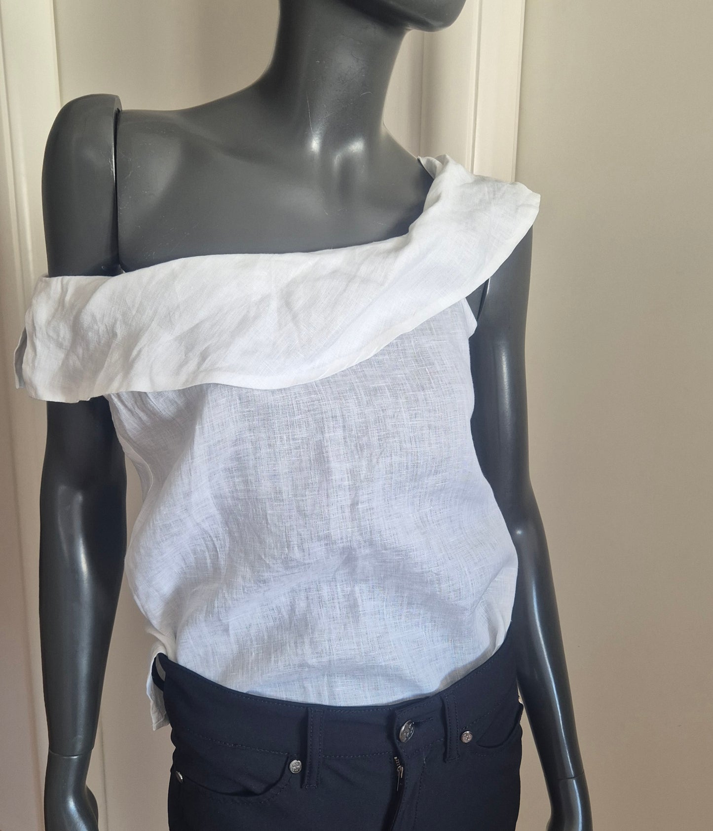 AND bijeli laneni top, nov