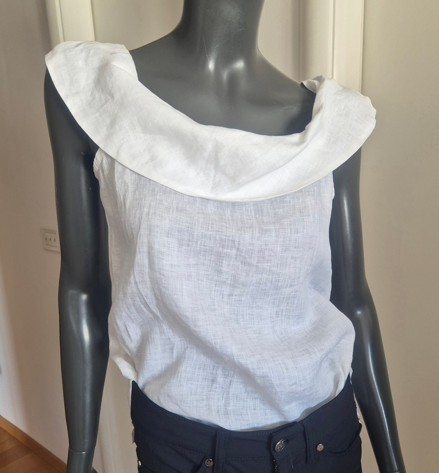 AND bijeli laneni top, nov