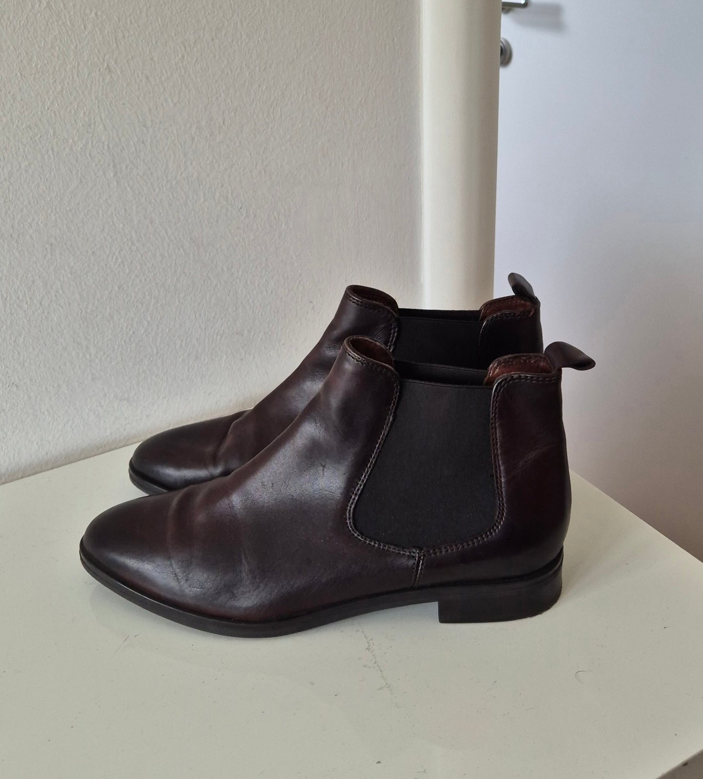 WALKING chelsea boots, tamnosmeđe, koža, broj 40