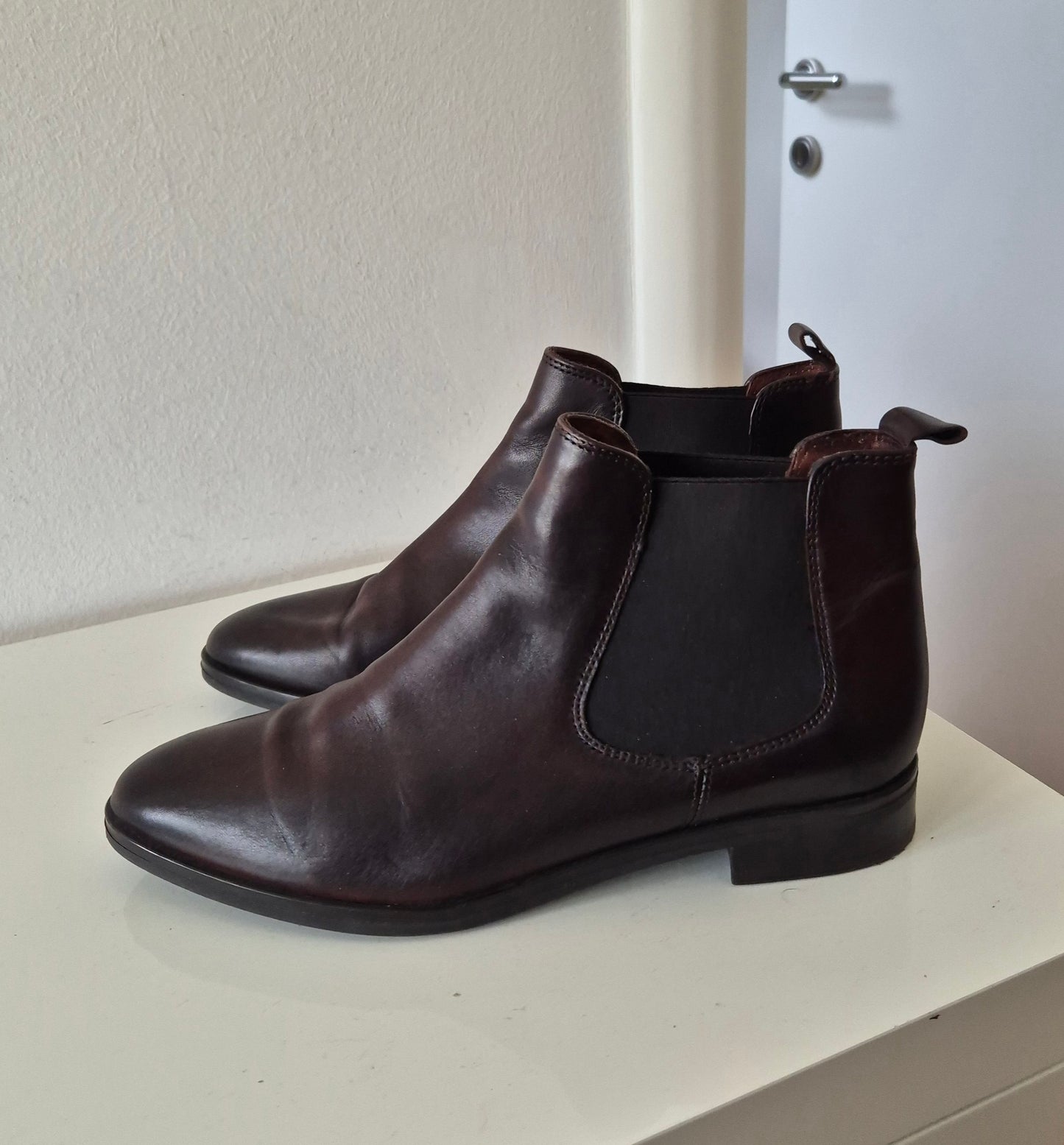 WALKING chelsea boots, tamnosmeđe, koža, broj 40