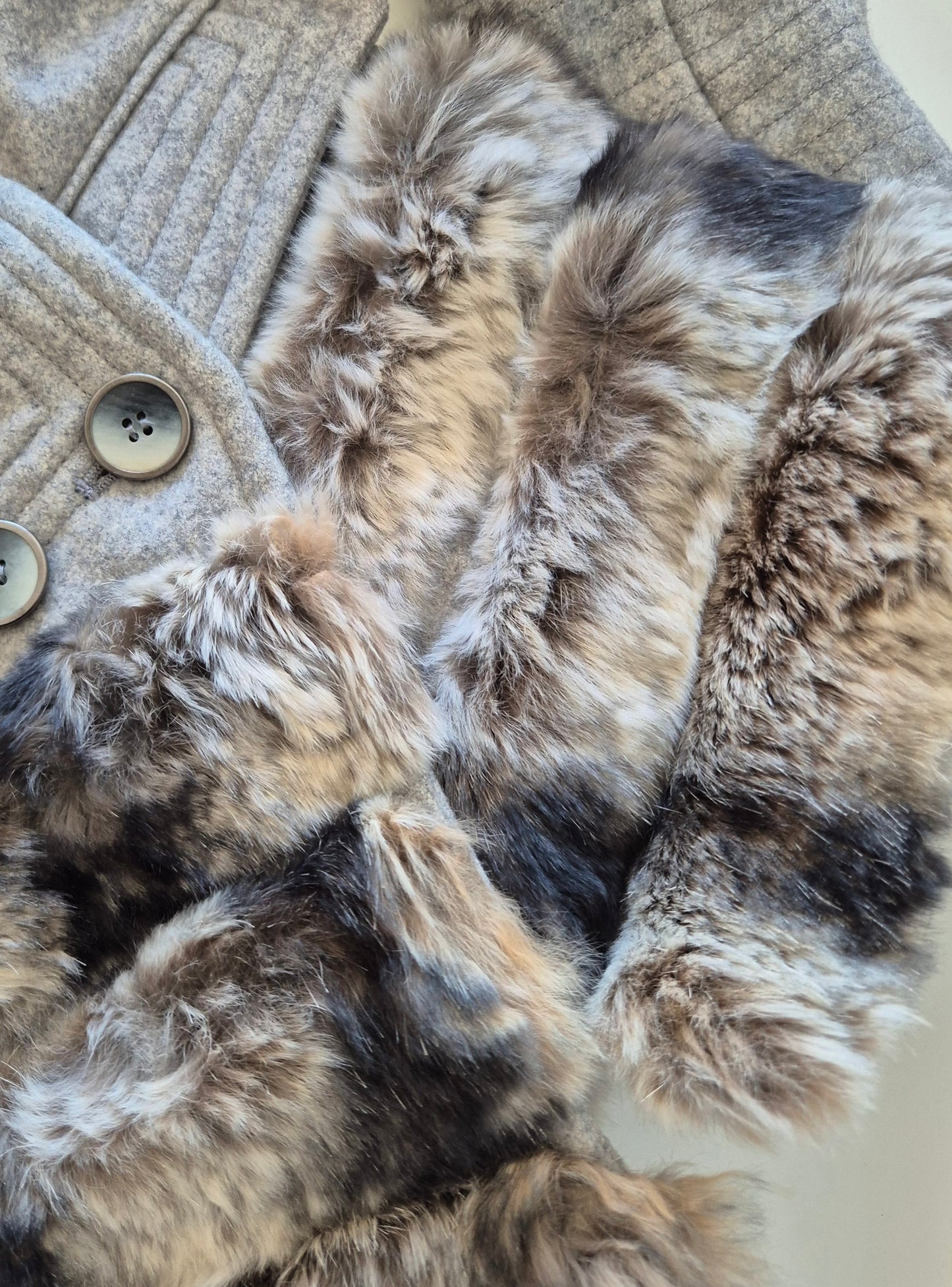 ROBERTO CAVALLI kratki kaput, vuna i krzno