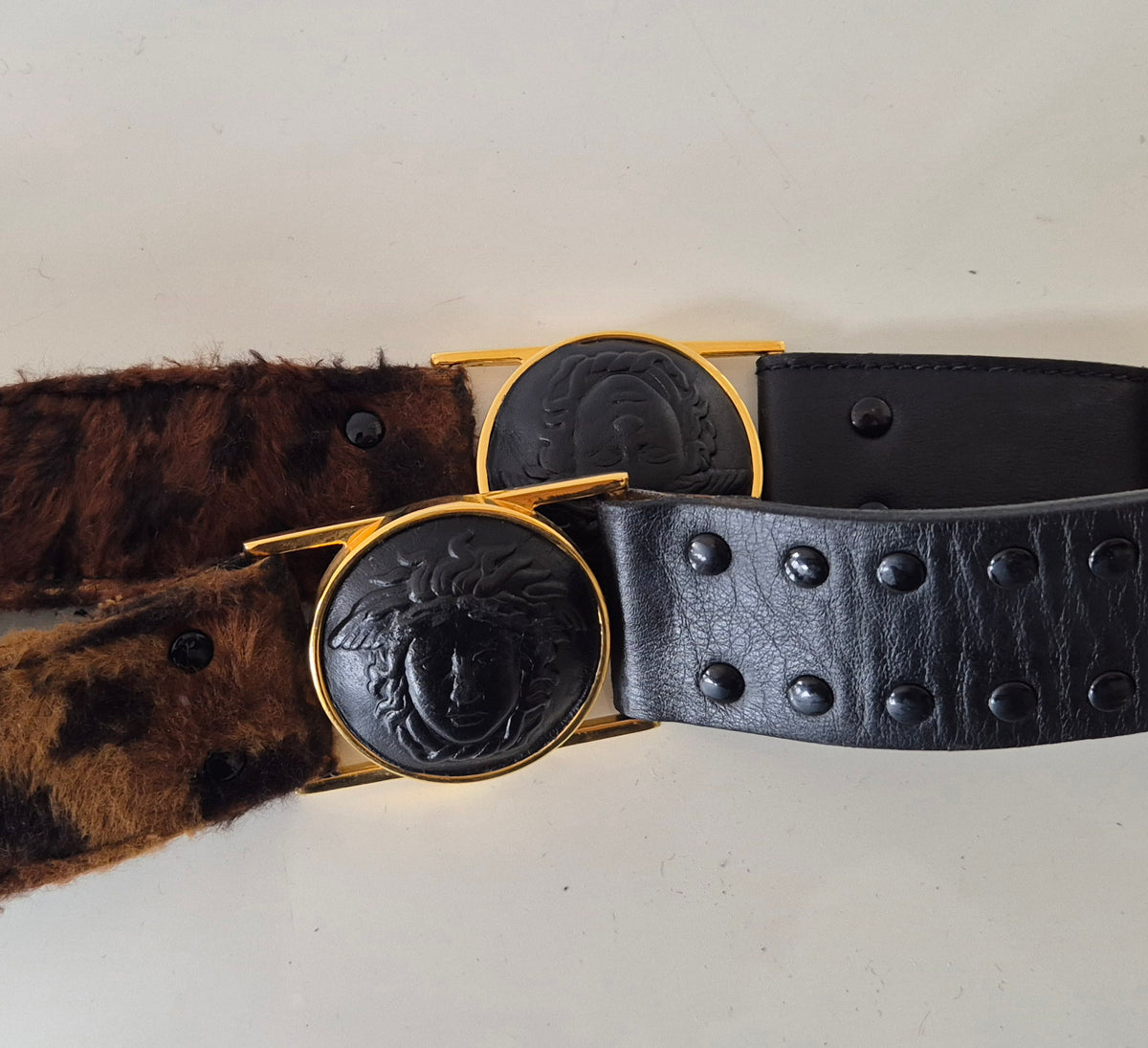 VERSACE (GIANNI VERSACE) vintage remen, koža i imitacija krzna), raritet 🐆🔥