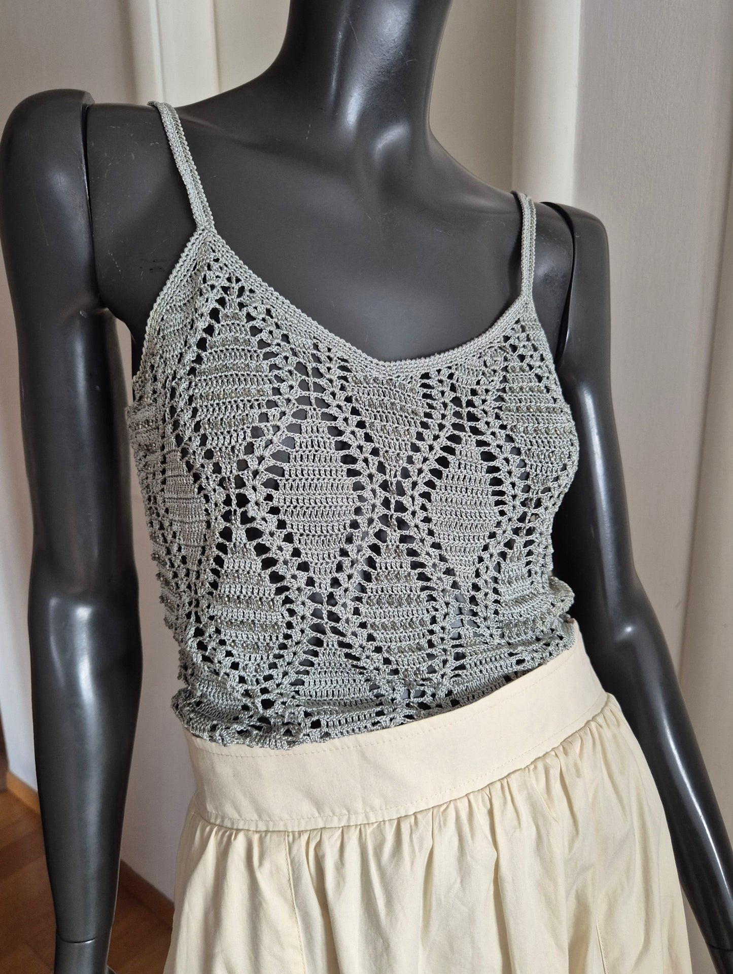 pleteni top s perlicama, viskoza, novi